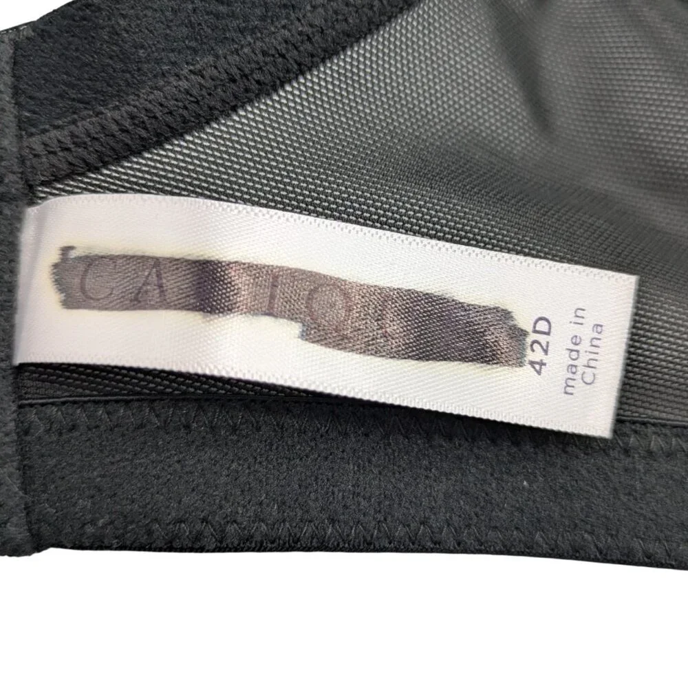 Cacique Womens Balconette Bra 42D Black Red Lace Underwire Unlined - Picture 9 of 10